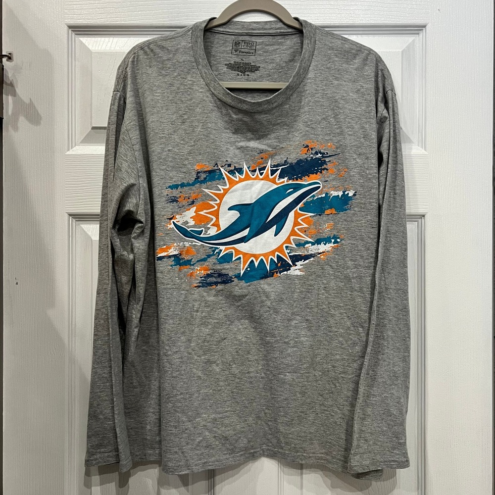 NFL Pro Line Fanatics Miami Dolphins Gray Cotton Polyester Sporty Gameday XL
